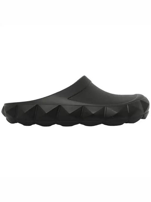 Roma Studded Turtle Rubber Clog Slippers Black - VALENTINO - BALAAN.