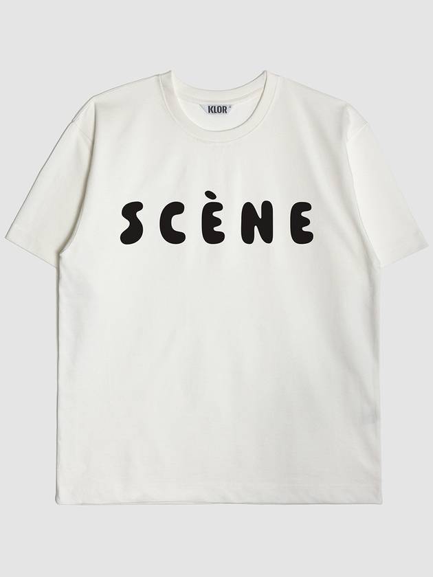 UNISEX Thin Lettering Short Sleeve T Shirt CREAM WHITE - KLOR - BALAAN 1