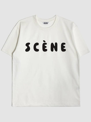 Scene Lettering Short Sleeve T-Shirt Cream White - KLOR - BALAAN 1