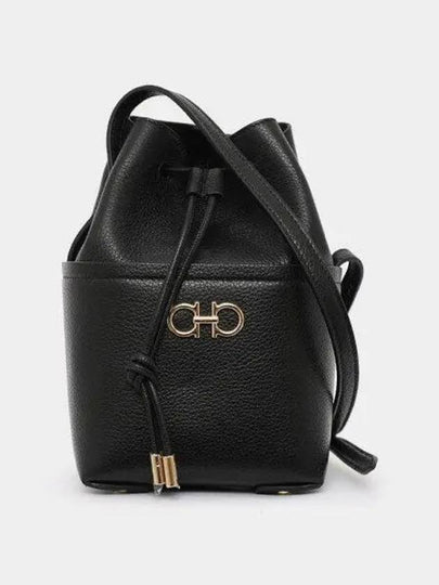 Gancini Mini Bucket Bag Black - SALVATORE FERRAGAMO - BALAAN 2