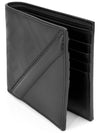 Shadow Diagonal Leather Half Wallet Black - FENDI - BALAAN 2