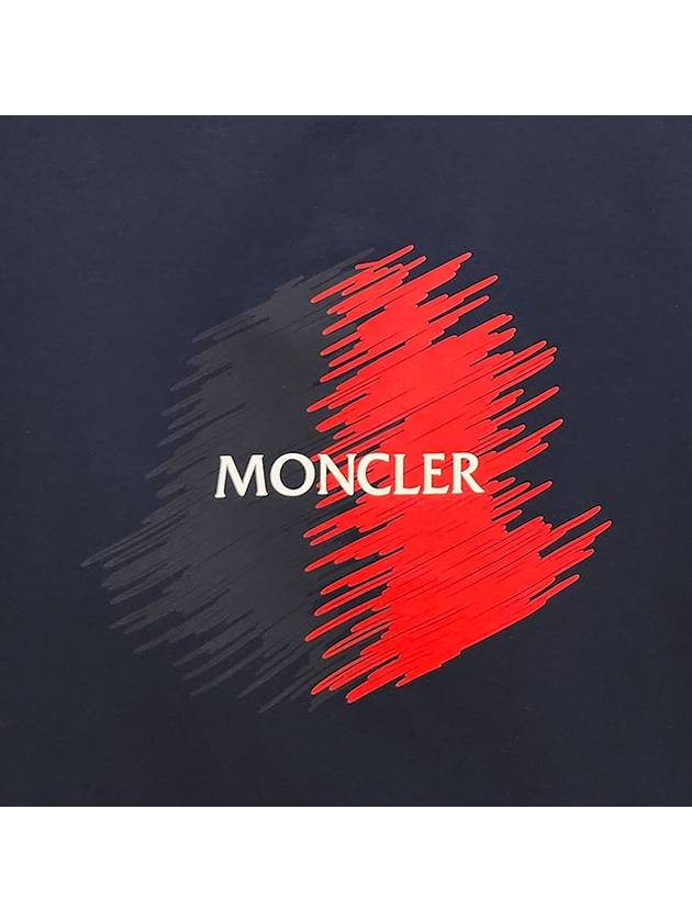 Kids Logo Motif Print Short Sleeve T Shirt 8Y 10Y Navy 8C00022 89AFV 778 - MONCLER - BALAAN 5