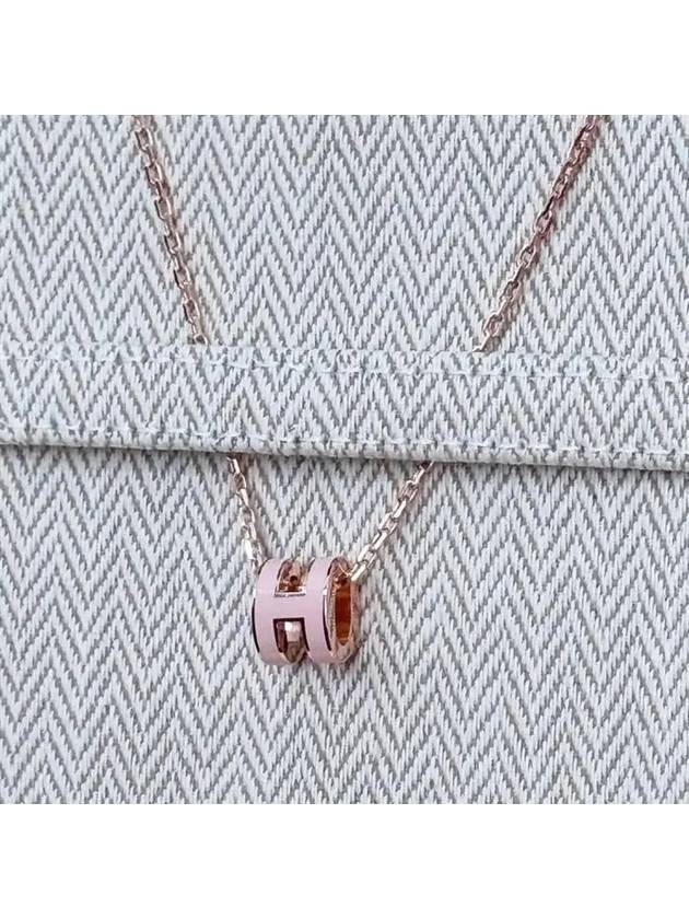 Mini Pop H Pendant Rose Gold Rose Dragee - HERMES - BALAAN 4