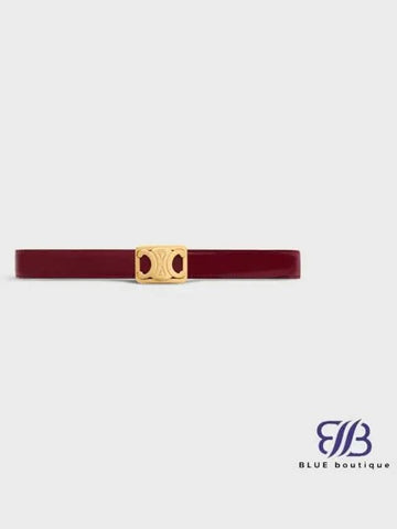 Medium reversible frame Triomphe belt Taurillon natural calfskin light burgundy white cotton - CELINE - BALAAN 1