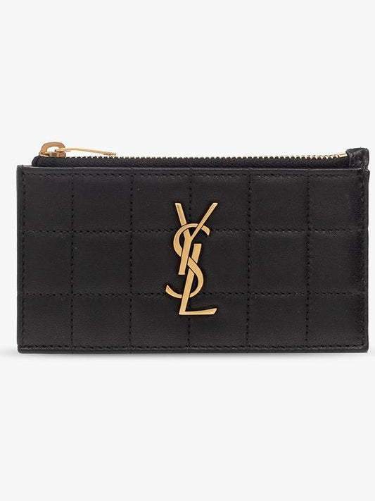 Cassandra Matelasse Leather Card Wallet Black - SAINT LAURENT - BALAAN 2