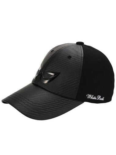 Golf Wear Carbon Leather Patch Golf Hat WB21SUMC02BK Black - WHITEBALL - BALAAN 1