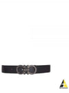 Reversible Gancini Leather Belt Navy - SALVATORE FERRAGAMO - BALAAN 2