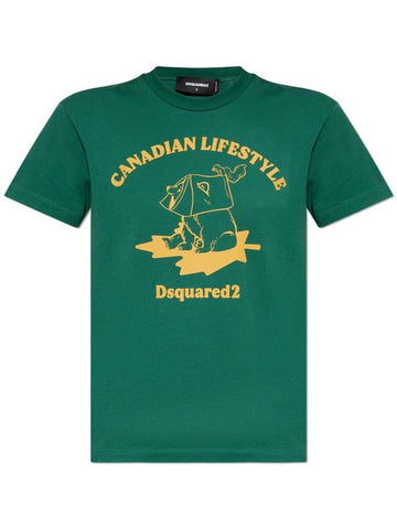 Dsquared2 T-shirt With Print, Women's, Green - DSQUARED2 - BALAAN 1