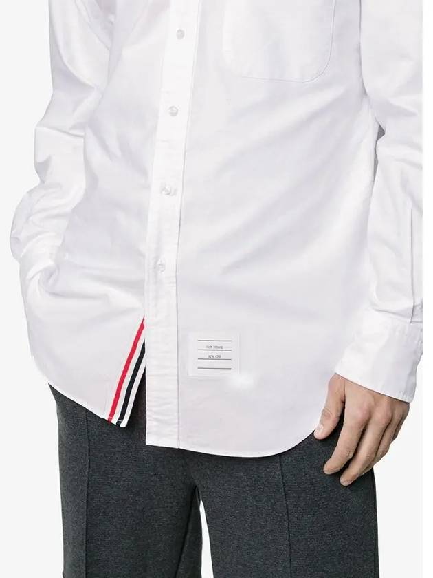 Men's Logo Patch Classic Cotton Long-Sleeve Shirt White - THOM BROWNE - BALAAN 4