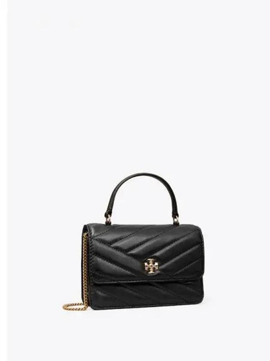 Kira Chevron Mini Top Handle Tote Bag WOC Chain Wallet Shoulder Black Domestic Product - TORY BURCH - BALAAN 1