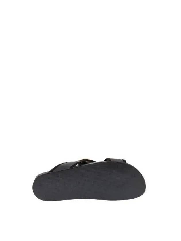 Vitello Calf Enamel Criss Cross Loafer Sandals Black - THOM BROWNE - BALAAN 5