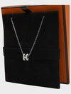 Mini Pop H Pendant Necklace Palladium Blanc - HERMES - BALAAN.