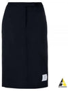 Milano Stitch Wool H Line Skirt Navy - THOM BROWNE - BALAAN 2