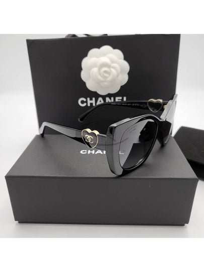 Eyewear Heart Logo Square Acetate Sunglasses Black - CHANEL - BALAAN 2