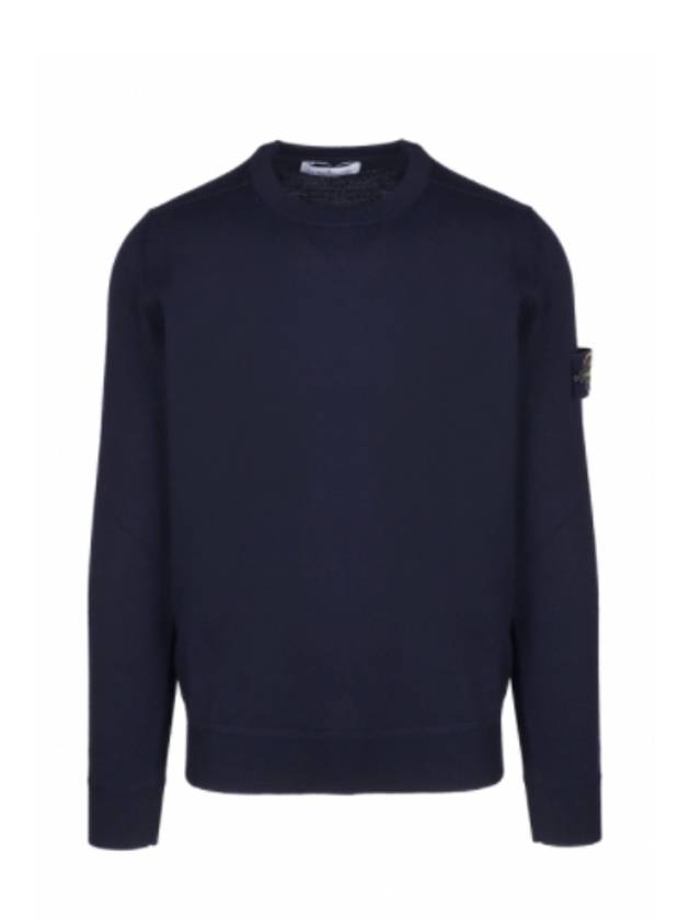 Light Wool Crewneck Knit Top Dark Navy - STONE ISLAND - BALAAN 3