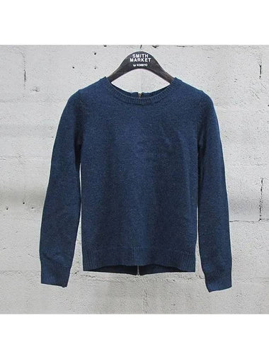 100 cashmere navy color women s zipper knit - THEORY - BALAAN 1