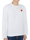 Red Heart Wappen Long Sleeve T-Shirt White - COMME DES GARCONS - BALAAN 4