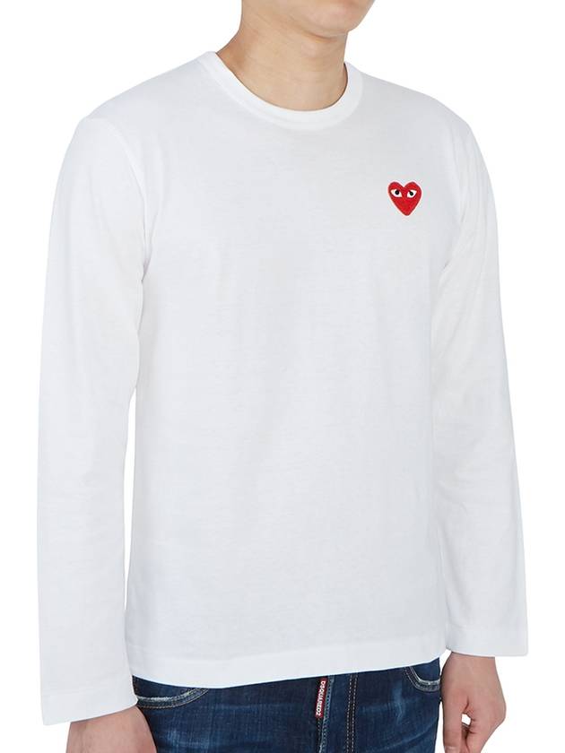 Red Heart Wappen Long Sleeve T-Shirt White - COMME DES GARCONS - BALAAN 4