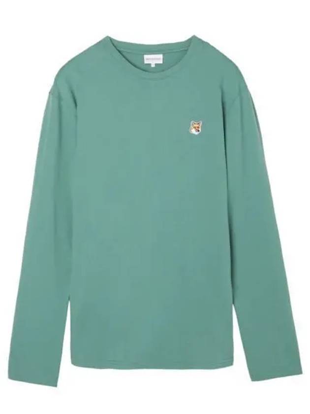 Foxhead Patch Regular Long Sleeve T-Shirt Teal Grey - MAISON KITSUNE - BALAAN 2