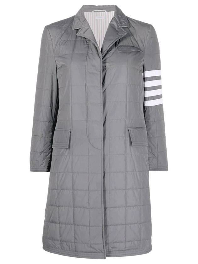 4 Bar Quilted Down Single Coat Grey - THOM BROWNE - BALAAN 1