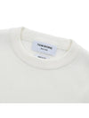 Milano Stitch Crewneck 4-Bar Cotton Crepe Knit Top White - THOM BROWNE - BALAAN 4