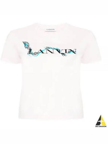 24 RWTS0030J109 502 Logo Printing Short Sleeve T Shirt - LANVIN - BALAAN 1