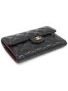 AP0232 Black caviar gold CC logo classic flap medium wallet 30s - CHANEL - BALAAN 4