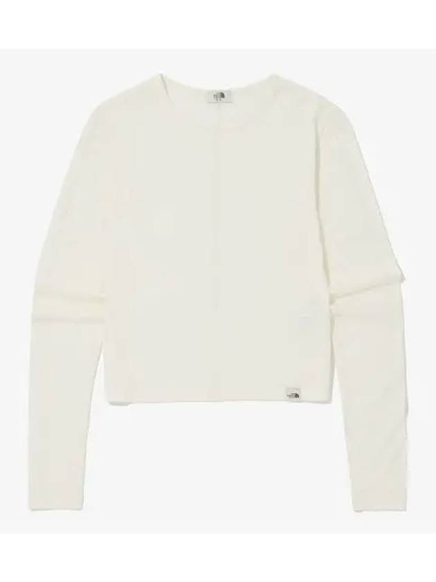 The North Face NT7TQ30J White Label Women s Beluca Wool Crop Long Sleeve Round Tee - THE NORTH FACE - BALAAN 1