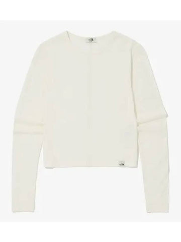 The North Face NT7TQ30J White Label Women s Beluca Wool Crop Long Sleeve Round Tee - THE NORTH FACE - BALAAN 1