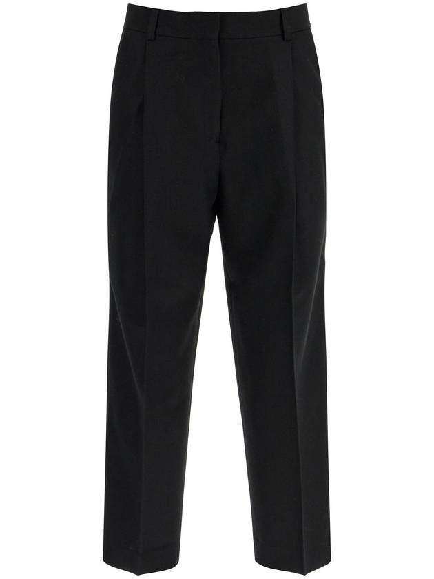 black recycled wool wide leg trousers - TOTEME - BALAAN 1