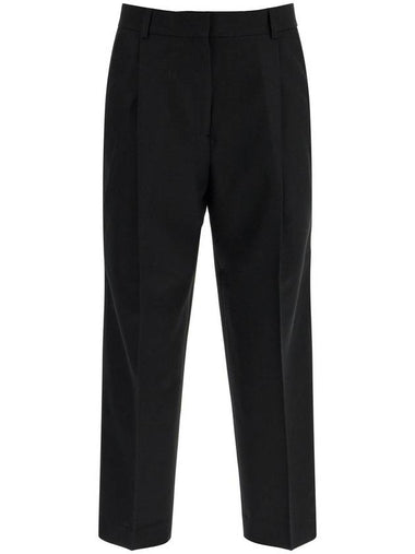 black recycled wool wide leg trousers - TOTEME - BALAAN 1