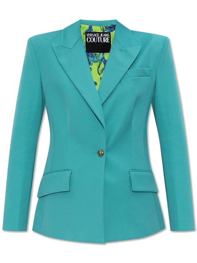 Versace Jeans Couture Blazer With Closed Lapels, Women's, Blue - VERSACE - BALAAN 1