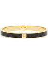 Kira Enamel Bangle Bracelet Black Gold - TORY BURCH - BALAAN 3