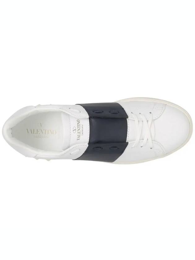 Men's Hidden Open Low Top Sneakers Navy White - VALENTINO - BALAAN 4