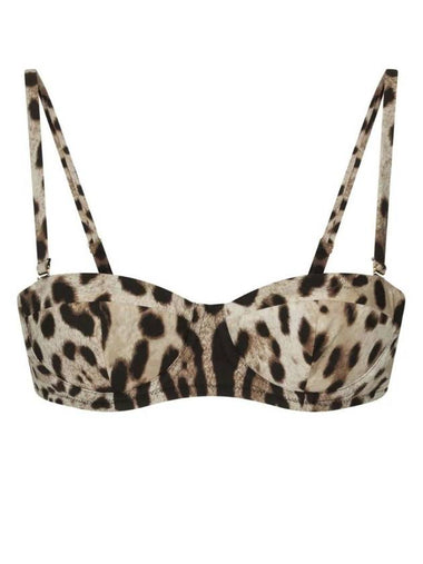 Leopard Print Balconet Bikini Top O1A16JONO11 - DOLCE&GABBANA - BALAAN 1