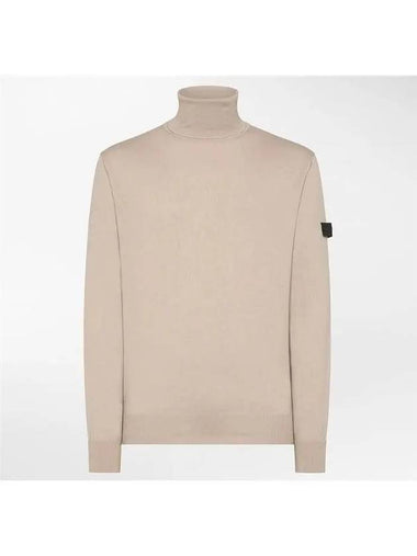 GORRAN Cotton Wool Mix Logo Patch Turtleneck Knit Beige - PEUTEREY - BALAAN 1