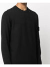 Men's Wappen Patch Crew Neck Cotton Knit Top Black - STONE ISLAND - BALAAN 5