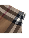 Check Cotton Silk Blend Jacquard Skirt Birch Brown - BURBERRY - BALAAN.