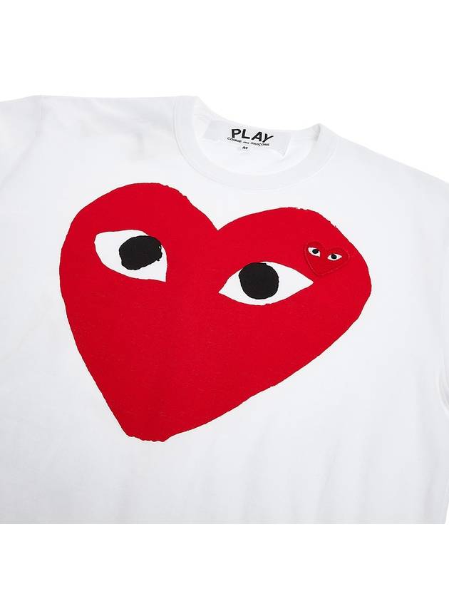 Men s Big Heart Short Sleeve T Shirt AZ P1T026 051 WHITE - COMME DES GARCONS - BALAAN 6