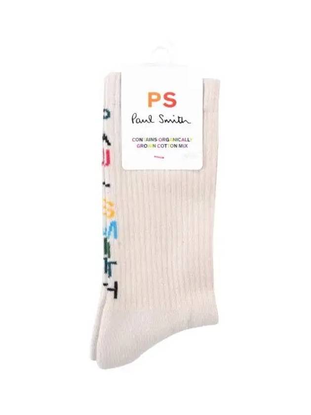 Back Logo Socks Ivory - PAUL SMITH - BALAAN 5