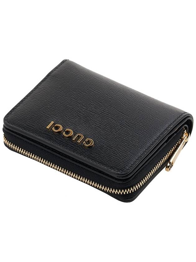 Script Leather Mini Card Wallet Black - GUCCI - BALAAN 5