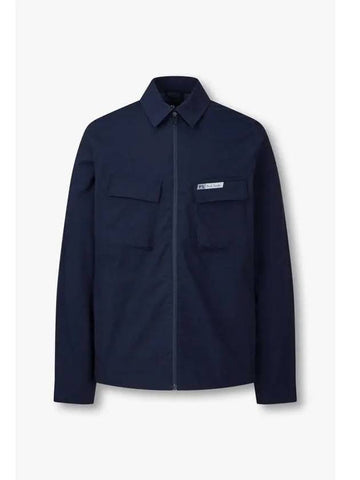 PS cotton blend zip up overshirt navy - PAUL SMITH - BALAAN 1