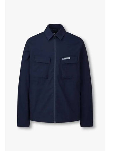 PS cotton blend zip up overshirt navy - PAUL SMITH - BALAAN 1