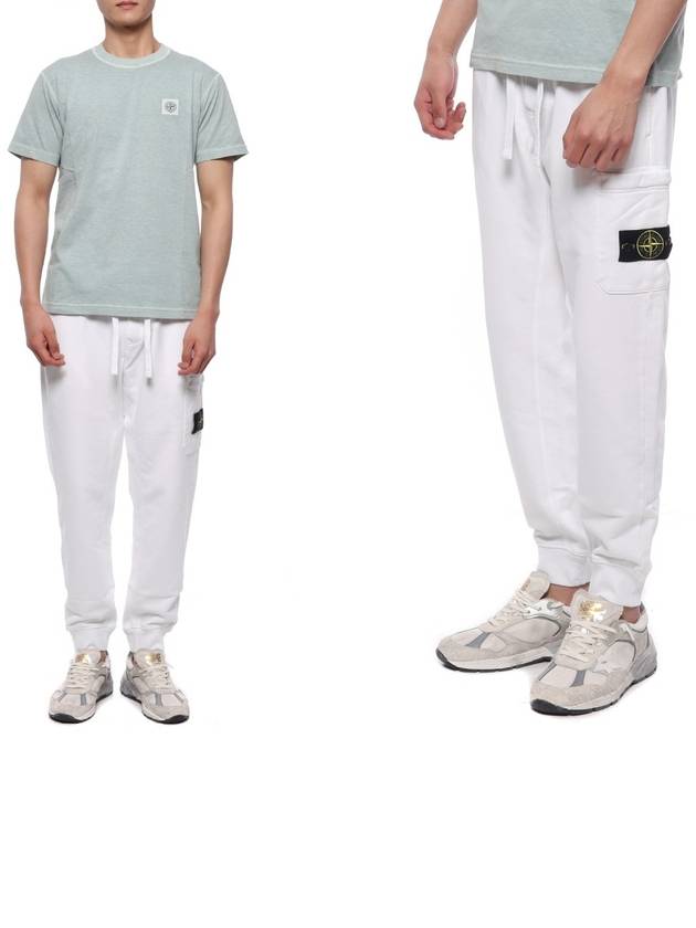 Garment Dying Cotton Fleece Track Pants White - STONE ISLAND - BALAAN 3