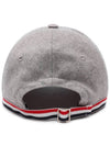 Bow Grosgrain Wool Flannel Ball Cap Light Grey - THOM BROWNE - BALAAN 5