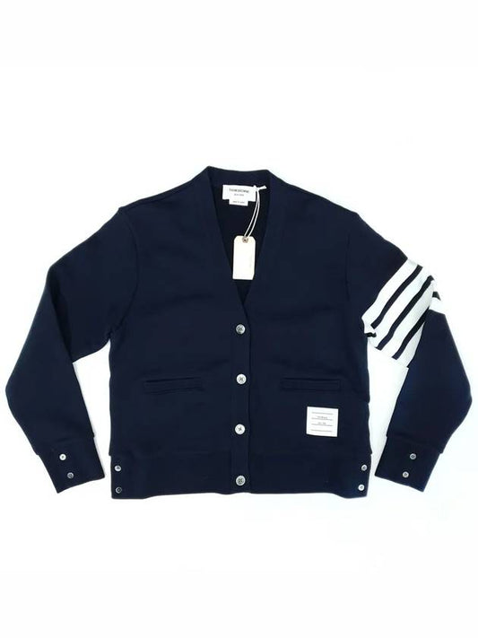 4-Bar Loopback Jersey Cardigan Navy - THOM BROWNE - BALAAN 2