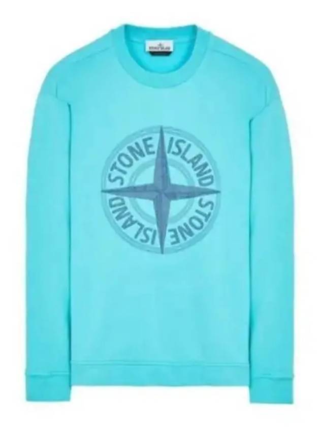 Garment Dying Compass Embroidery Logo Sweatshirt Blue - STONE ISLAND - BALAAN 2