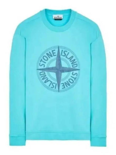 Garment Dying Compass Embroidery Logo Sweatshirt Blue - STONE ISLAND - BALAAN 2