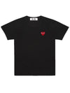 Play Red Heart Waffen Short Sleeve T-Shirt Black P1 T108 1 - COMME DES GARCONS PLAY - BALAAN 3