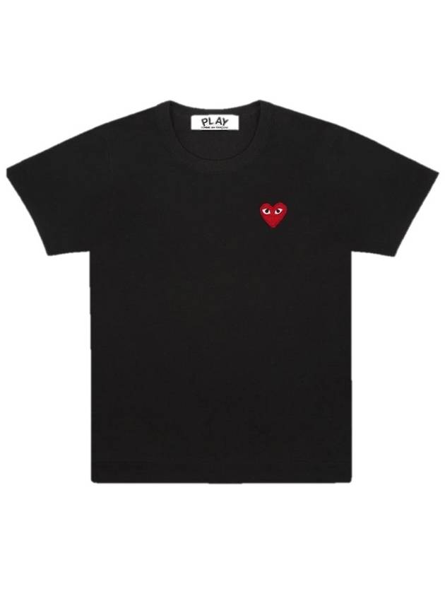 Play Red Heart Waffen Short Sleeve T-Shirt Black P1 T108 1 - COMME DES GARCONS PLAY - BALAAN 3